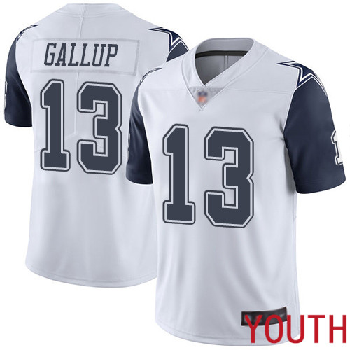 Youth Dallas Cowboys Limited White Michael Gallup #13 Rush Vapor Untouchable NFL Jersey->youth nfl jersey->Youth Jersey